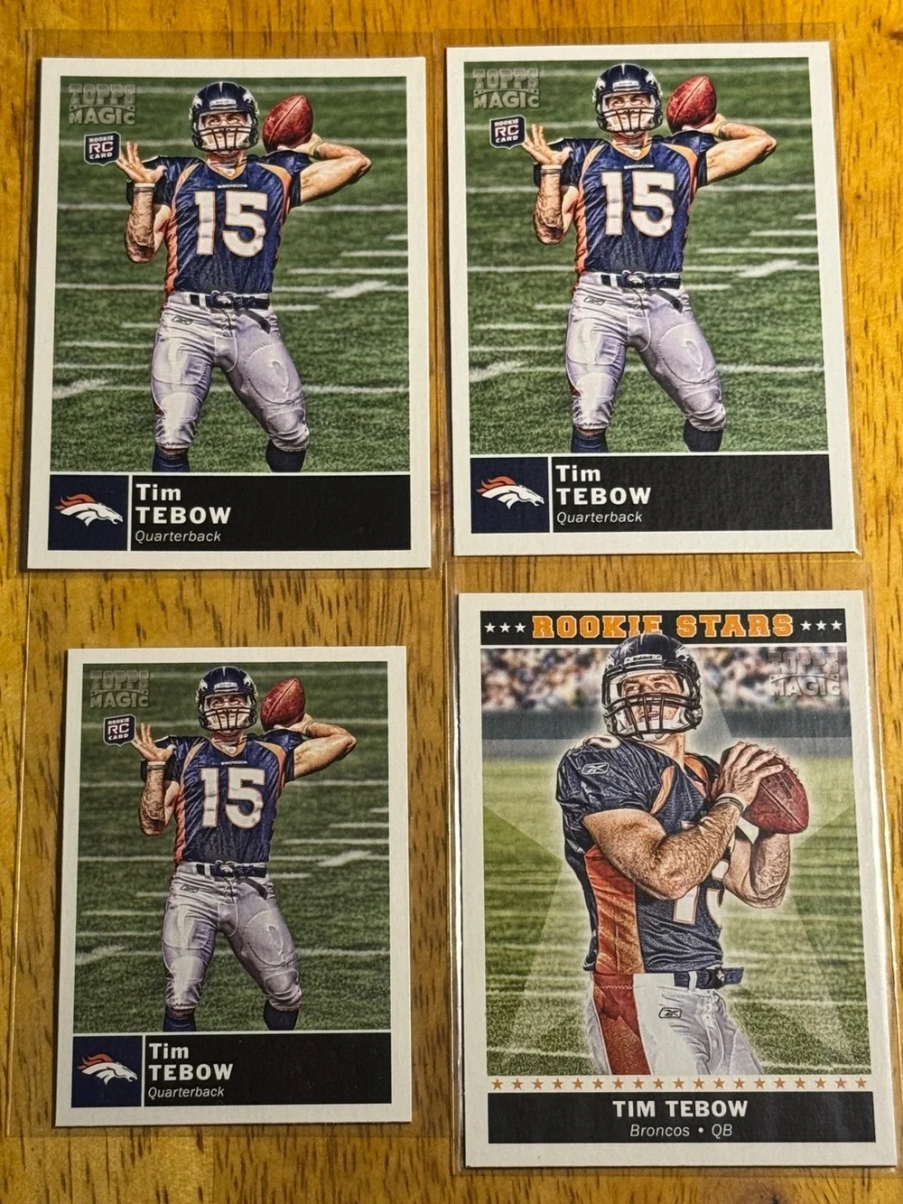Tim Tebow Rookie Cards Topps Magic (lot of 4)